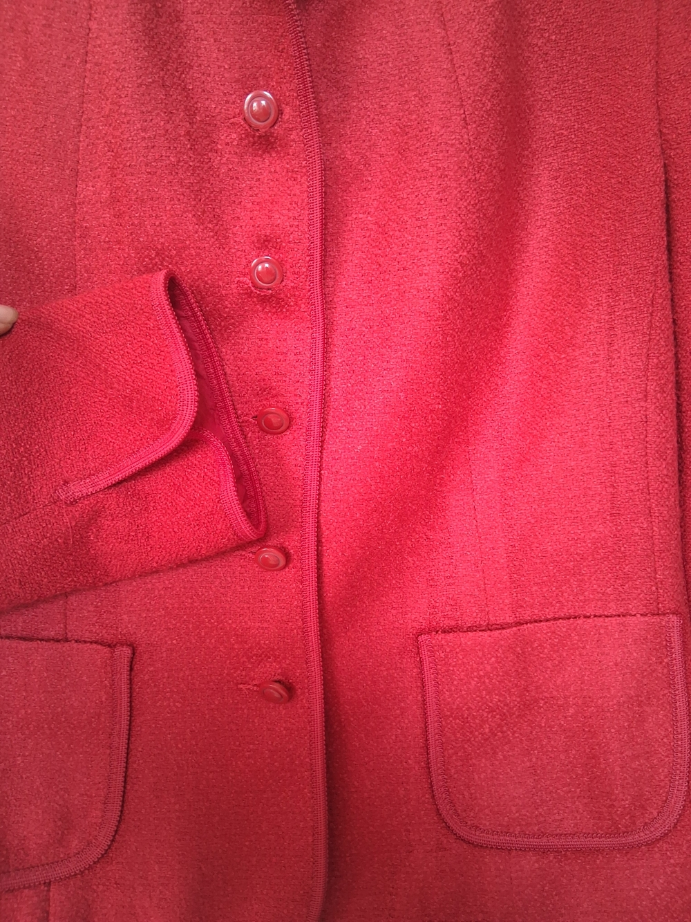 Talbots Red Wool-Blend Rounded Collar Blazer - Picture 4 of 5